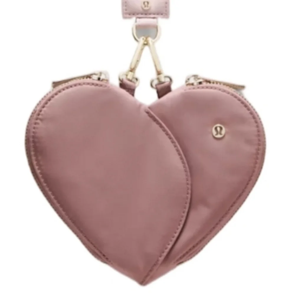 Lululemon Heart Spiced Chai Pink Haze & Gold Dual Pouch Wristlet LIMITED EDITION - Picture 3 of 6